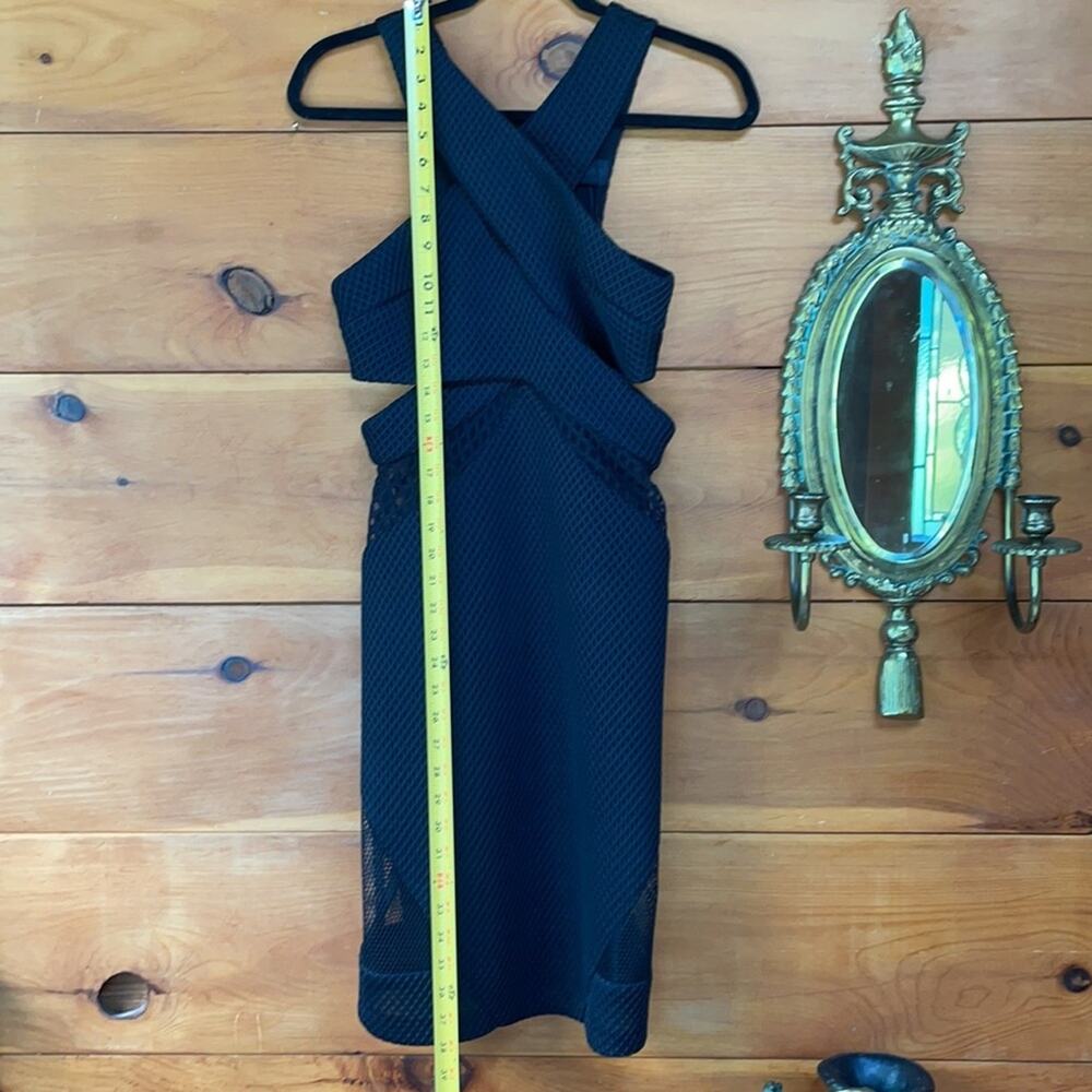 NWOT Kendall & Kylie Women’s Black Jana Mesh Spliced Midi Dress Size Small - Picture 12 of 13